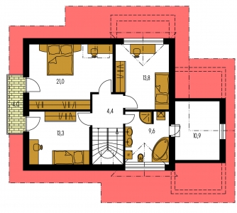 Image miroir | Plan de sol du premier étage - KLASSIK 159